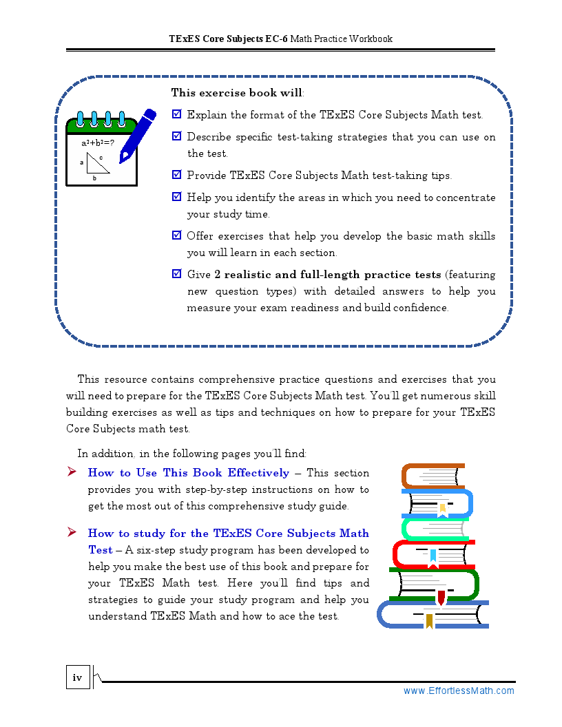 TExES Core Subjects EC6 Math Practice Workbook 2024 The Most