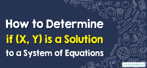 How to Determine if (X, Y) is a Solution to a System of Equations