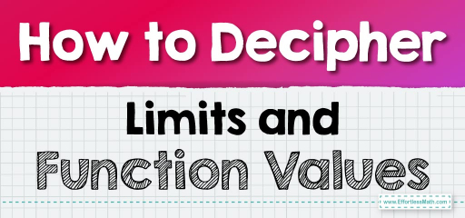 How to Decipher Limits and Function Values