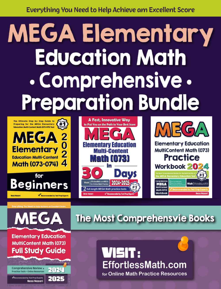 MEGA Elementary Education Multi-Content Math (073) Comprehensive Preparation Bundle - more than 2,000 Pages! cover