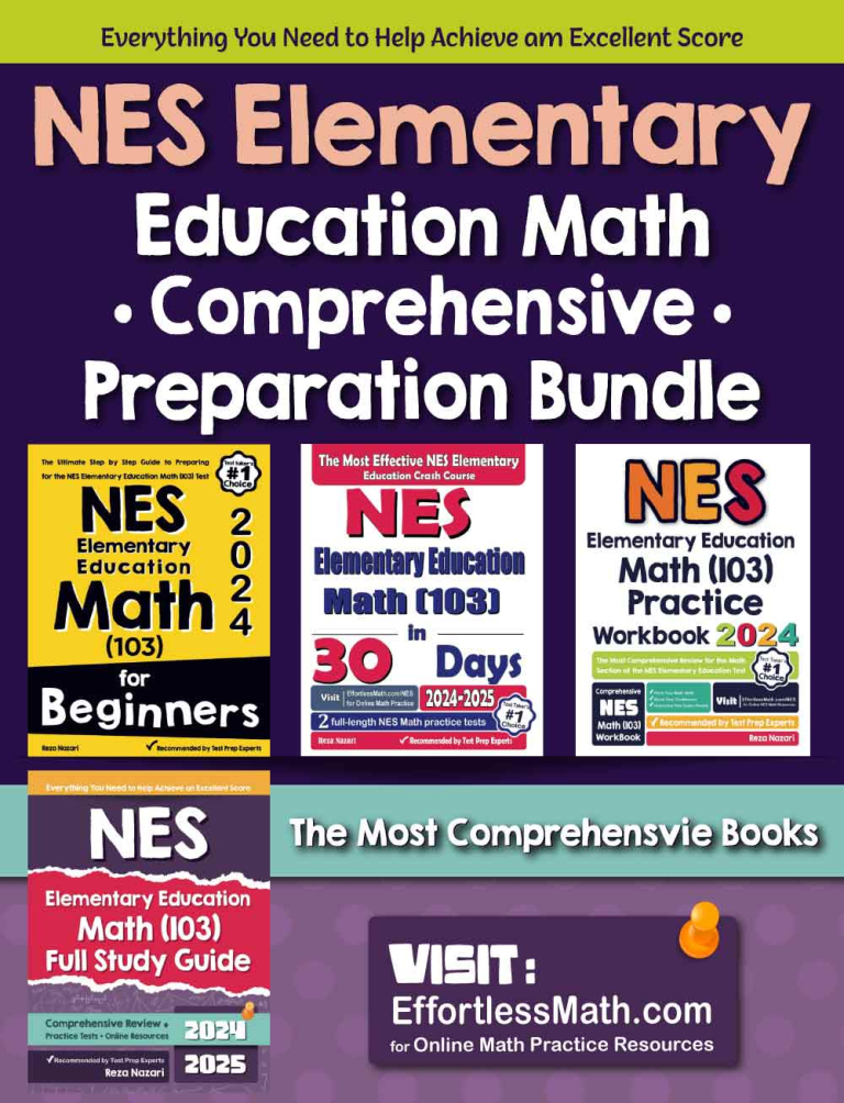 NES Elementary Education Math (103) Comprehensive Preparation Bundle - more than 2,000 Pages! cover