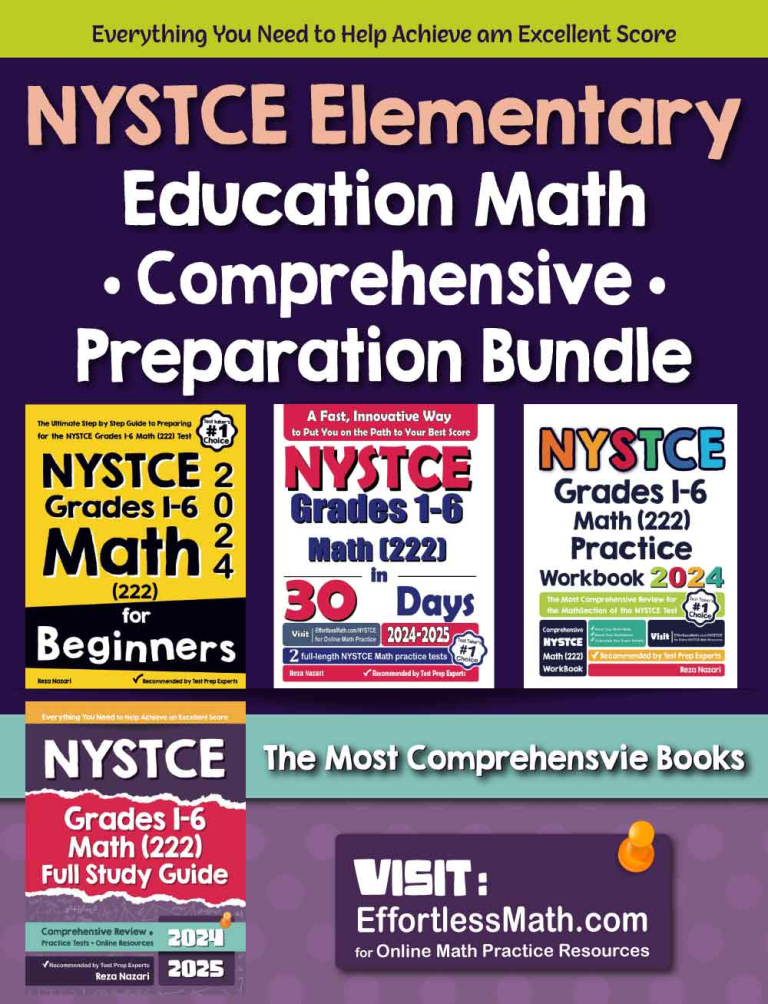 NYSTCE Elementary Education Math Comprehensive Preparation Bundle - more than 2,000 Pages! cover