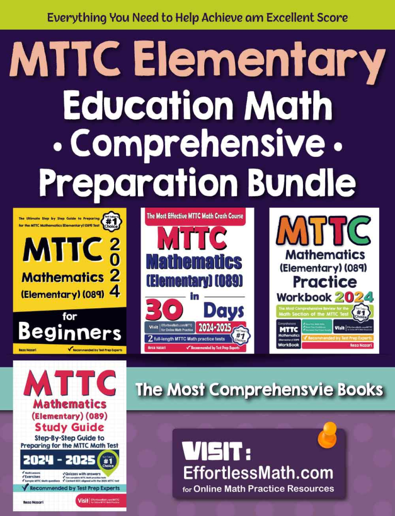 MTTC Elementary Education Math Comprehensive Preparation Bundle - more than 2,000 Pages! cover