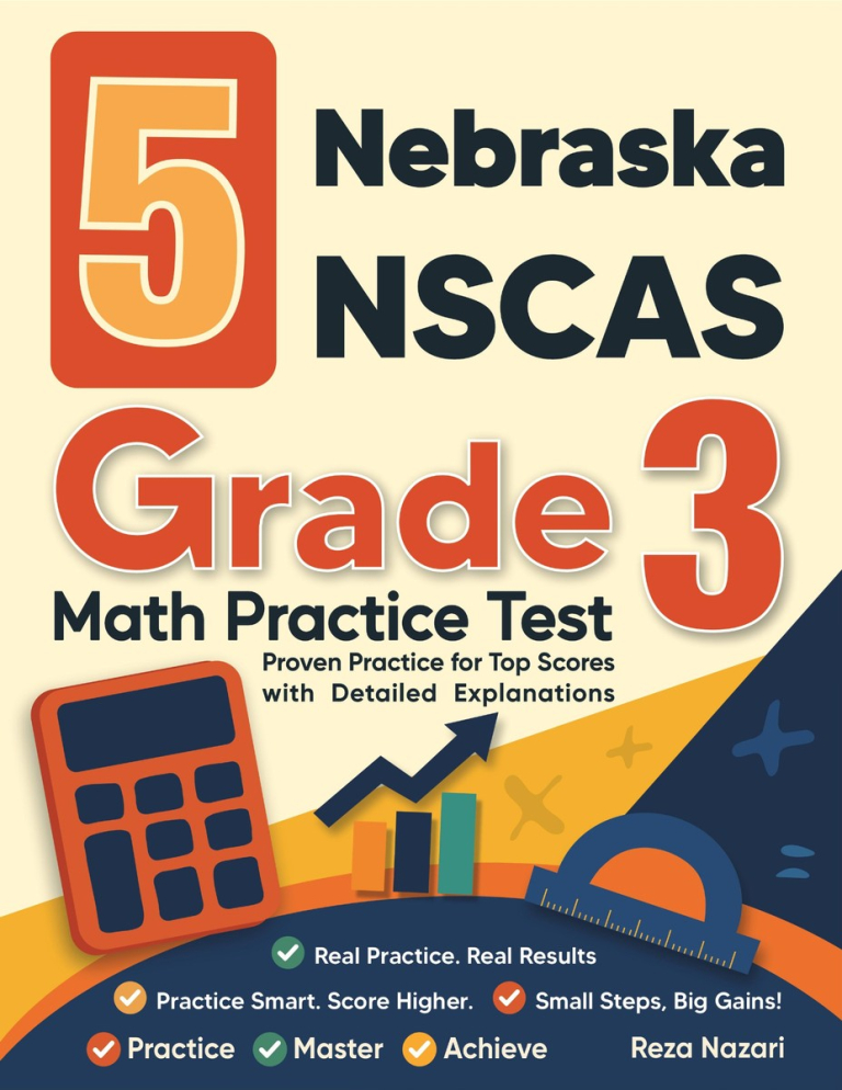5 Nebraska NSCAS Grade 3 Math Practice Tests cover