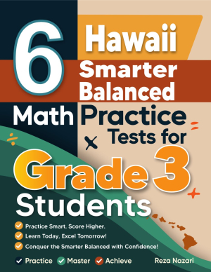 6 Hawaii Smarter Balanced Grade 3 Math Practice Tests cover