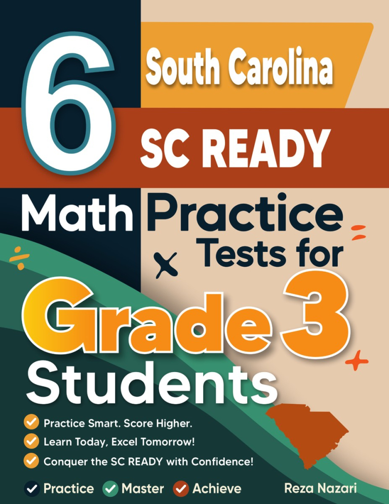 6 South Carolina SC READY Grade 3 Math Practice Tests cover