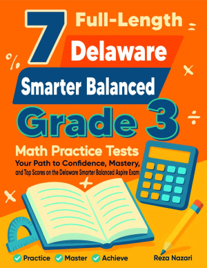 7 Delaware Smarter Balanced Grade 3 Math Practice Tests cover