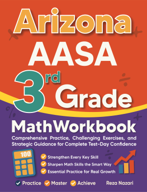 Arizona AASA 3rd Grade Math Workbook cover