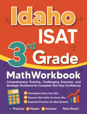 Idaho ISAT 3rd Grade Math Workbook cover
