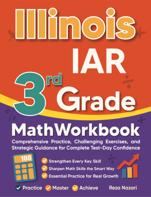 Illinois IAR 3rd Grade Math Workbook cover