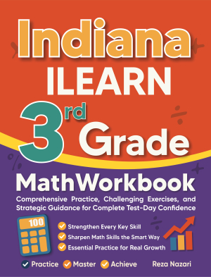 Indiana ILEARN 3rd Grade Math Workbook cover