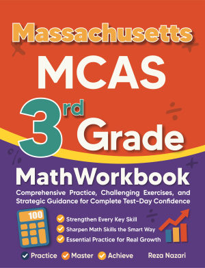 Massachusetts MCAS 3rd Grade Math Workbook cover