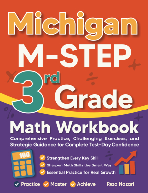 Michigan M-STEP 3rd Grade Math Workbook cover
