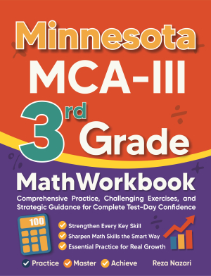 Minnesota MCA-III 3rd Grade Math Workbook cover