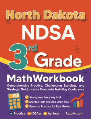 North Dakota NDSA 3rd Grade Math Workbook cover