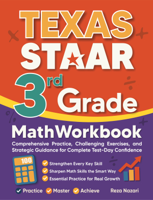 Texas STAAR 3rd Grade Math Workbook cover
