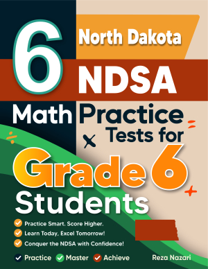 6 North Dakota NDSA Math Practice Tests for Grade 6 Students cover