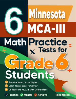6 Minnesota MCA-III Math Practice Tests for Grade 6 Students cover