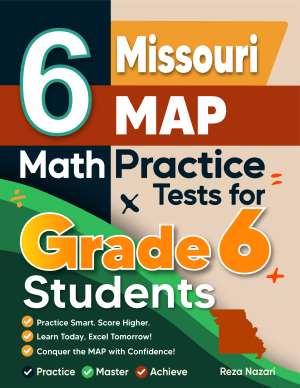 6 Missouri MAP Math Practice Tests for Grade 6 Students cover