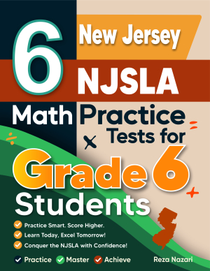 6 New Jersey NJSLA Math Practice Tests for Grade 6 Students cover