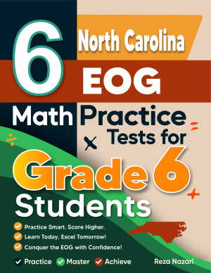 6 North Carolina EOG Math Practice Tests for Grade 6 Students cover