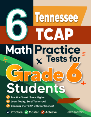6 Tennessee TCAP Math Practice Tests for Grade 6 Students cover