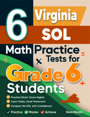 6 Virginia SOL Math Practice Tests for Grade 6 Students cover
