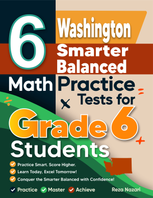 6 Washington Smarter Balanced Math Practice Tests for Grade 6 Students cover