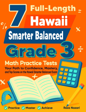 7 Hawaii Smarter Balanced Grade 3 Math Practice Tests cover