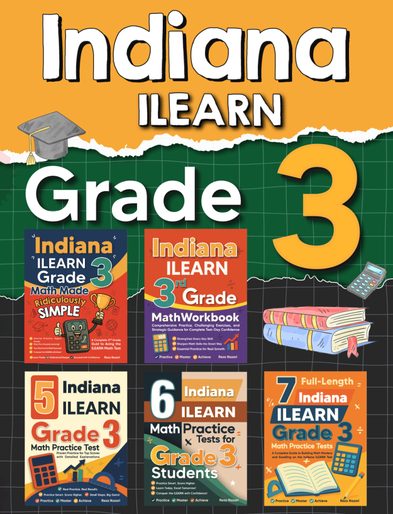 The Most Comprehensive Indiana ILEARN Grade 3 Math Preparation Bundle cover