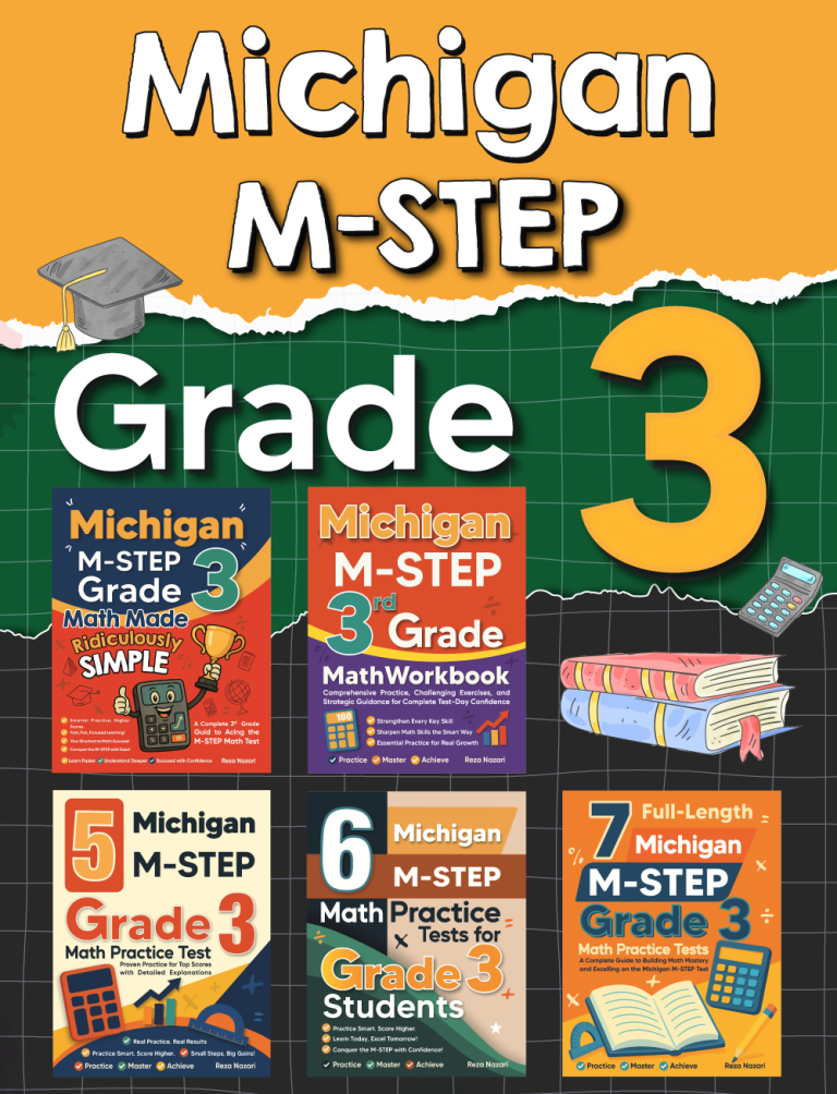 The Most Comprehensive Michigan M-STEP Grade 3 Math Preparation Bundle cover