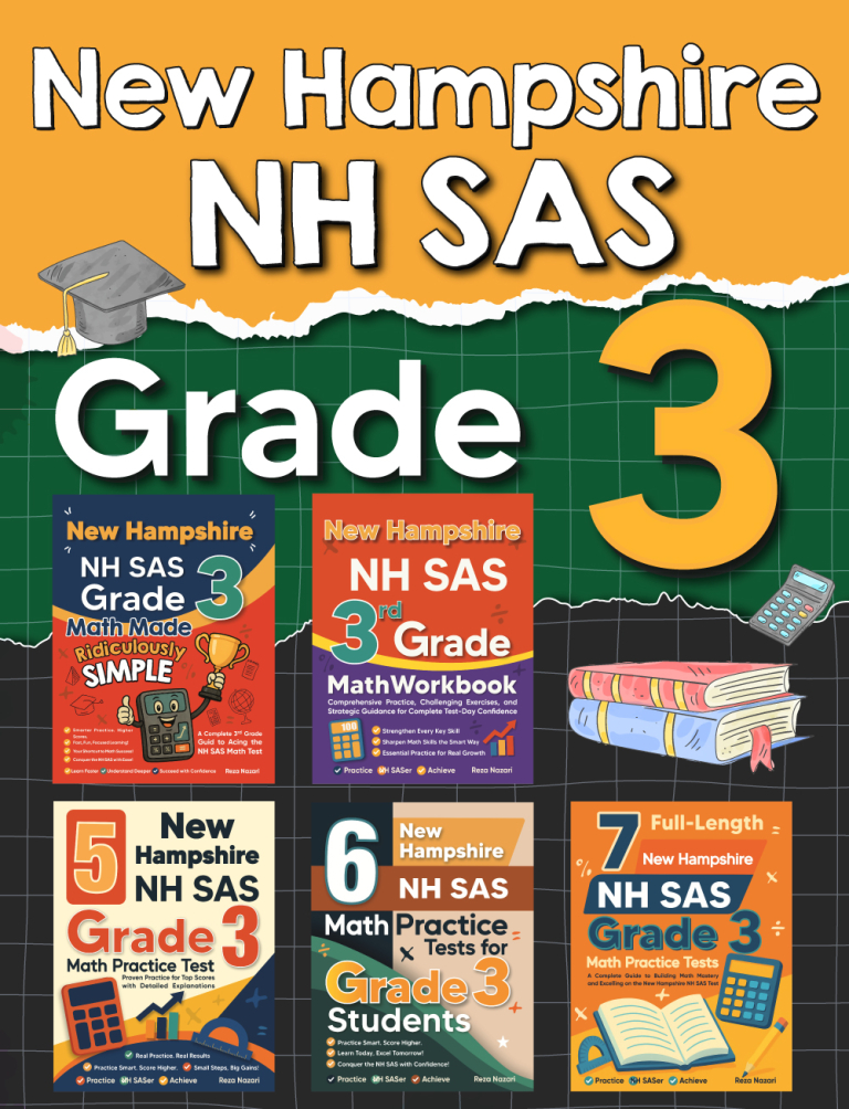 The Most Comprehensive New Hampshire NH SAS Grade 3 Math Preparation Bundle cover