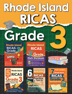 The Most Comprehensive Rhode Island RICAS Grade 3 Math Preparation Bundle cover