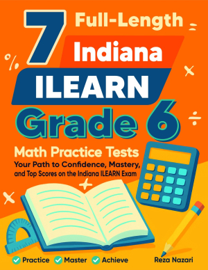 7 Indiana ILEARN Grade 6 Math Practice Tests cover