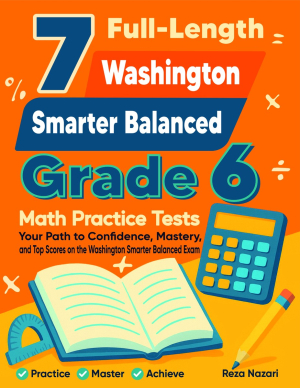7 Washington Smarter Balanced Grade 6 Math Practice Tests cover