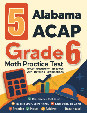 5 Alabama ACAP Grade 6 Math Practice Tests cover