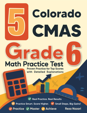 5 Colorado CMAS Grade 6 Math Practice Tests cover