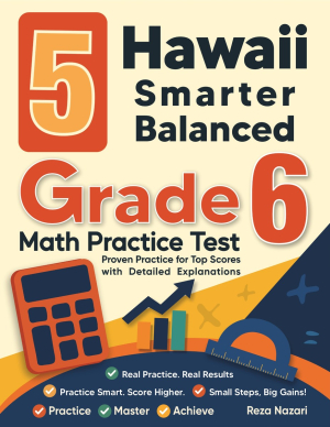 5 Hawaii Smarter Balanced Grade 6 Math Practice Tests cover