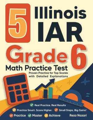 5 Illinois IAR Grade 6 Math Practice Tests cover