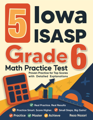 5 Iowa ISASP Grade 6 Math Practice Tests cover