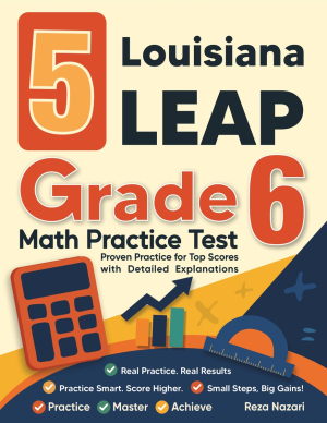 5 Louisiana LEAP Grade 6 Math Practice Tests cover
