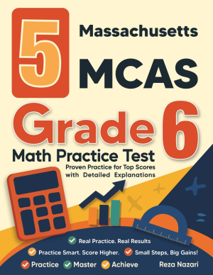 5 Massachusetts MCAS Grade 6 Math Practice Tests cover