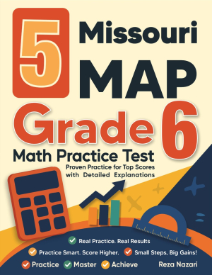 5 Missouri MAP Grade 6 Math Practice Tests cover