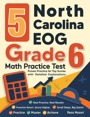 5 North Carolina EOG Grade 6 Math Practice Tests cover