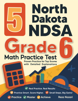 5 North Dakota NDSA Grade 6 Math Practice Tests cover