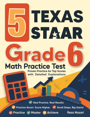 5 Texas STAAR Grade 6 Math Practice Tests cover