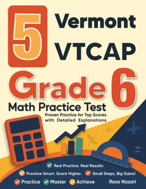 5 Vermont VTCAP Grade 6 Math Practice Tests cover