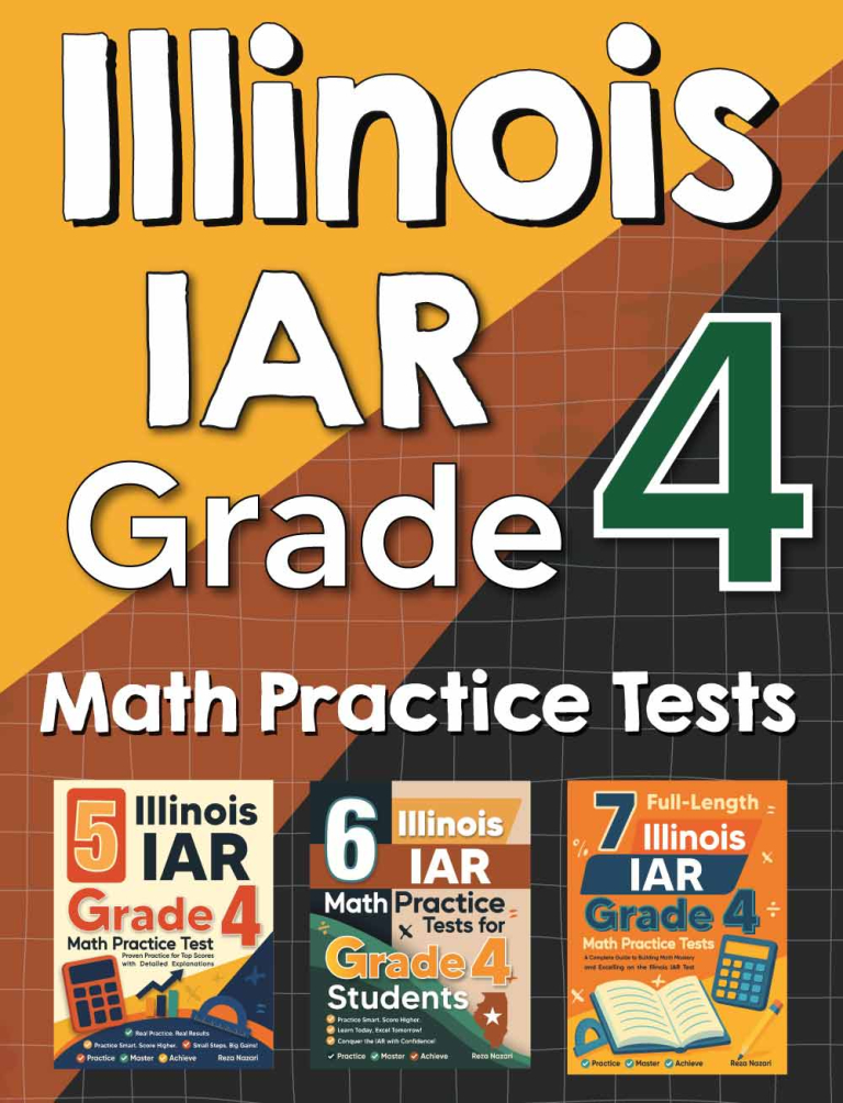 Illinois IAR Grade 4 Math Preparation Bundle cover