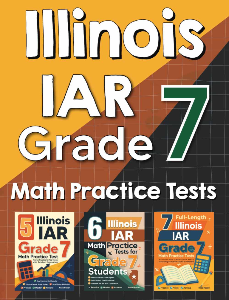 Illinois IAR Grade 7 Math Preparation Bundle cover