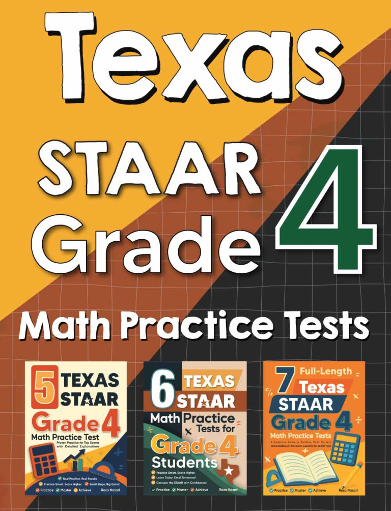 Texas STAAR Grade 4 Math Preparation Bundle cover